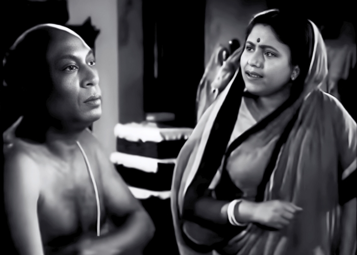 <p>Molina Devi and Tulsi Chakraborty in Nirmal Dey's 'Sare Chuattar' (1953)</p>

















