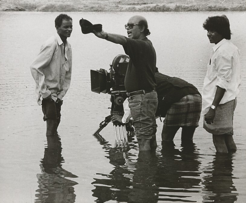 Buddhadeb Dasgupta during a shooting